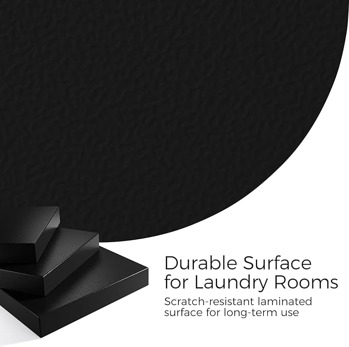 OAKHAM HOME 2-Tier Washer Dryer Countertop, 54" x 27.6" Washer Dryer Topper with Storage Shelf and Non-Slip Pads for Laundry Room Organization, Black