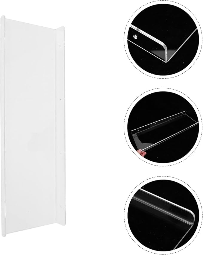 Acrylic Wall Mounted Shelf for Bathroom Storage Floating Rack for Toiletries and Accessories Easy Installation Space-Saving -Shaped Style