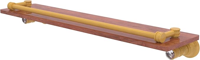 Allied Brass CC-1-22-GAL-IRW-SGL Carolina Crystal Collection 22 Inch Wood Shelf with Gallery Rail, Spanish Gold