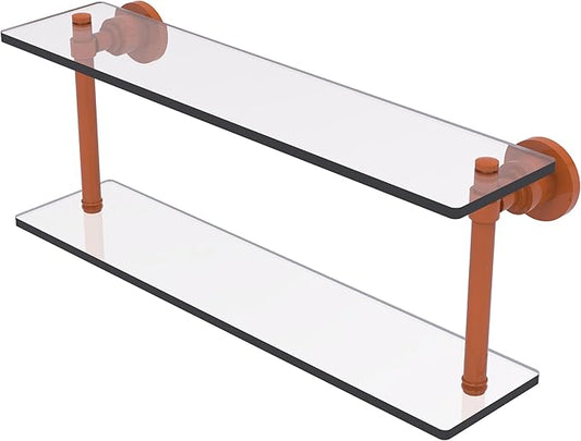 Allied Brass WS-2/22-ASP Washington Square Collection 22 Inch Two Tiered Glass Shelf, Autumn Sparkle