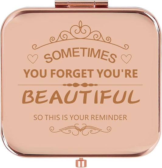 Personalized Gifts for Women Girls, Inspirational Compact Mirror, 2025 Graduation Gifts for Her, Unique Mothers Day Birthday Gift for Mom Wife Sister Daughter Niece Friend Granddaughter Grandma Aunt