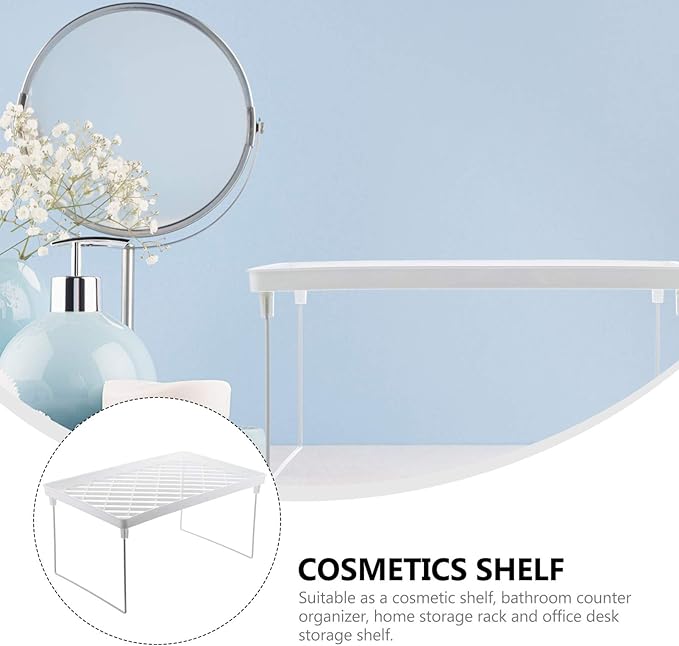 Holibanna 2pcs Cosmetics Storage Shelf Plastic Makeup Organizer Bathroom Shelves