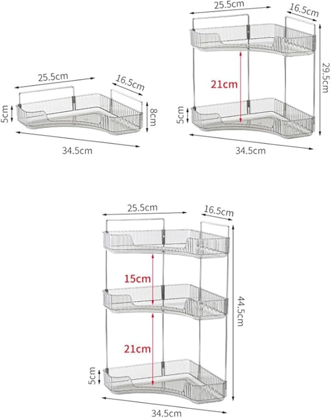 Multi-Tier Corner Countertop Organizer Rack, Makeup Organizers for Vanity, Practical Shelf for Toiletries and Accessories, Corner Counter Storage for Bathroom Dresser (Gold-2Tier)