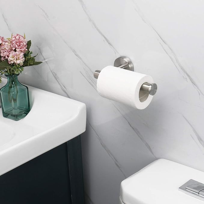 NearMoon Bathroom Toilet Paper Holder, Premium SUS304 Stainless Steel Rustproof Wall Mounted Toilet Roll Holder for Bathroom, Kitchen (1 Pack, Brushed Nickel)