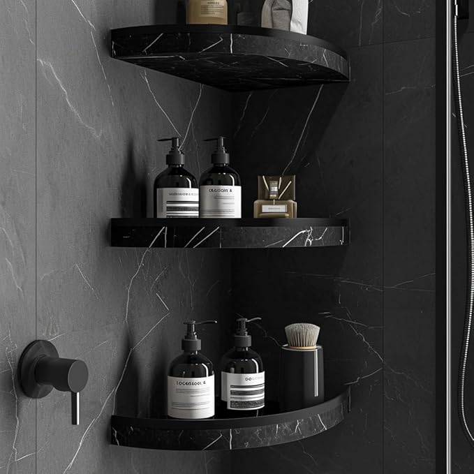9'' x 9'' x 0.75 Thickness Premium Marble Corner Shelves for Bathroom Wall