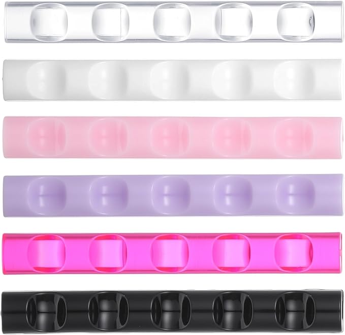 6 Pcs Makeup Brush Organizer Holders, 6 Colors Crystal Bar Pen Holder, 5 Grids Acrylic Nail Art Brush Holder Stand for Gel Nails Supplies Drawing Pens DIY Nail Art Pens