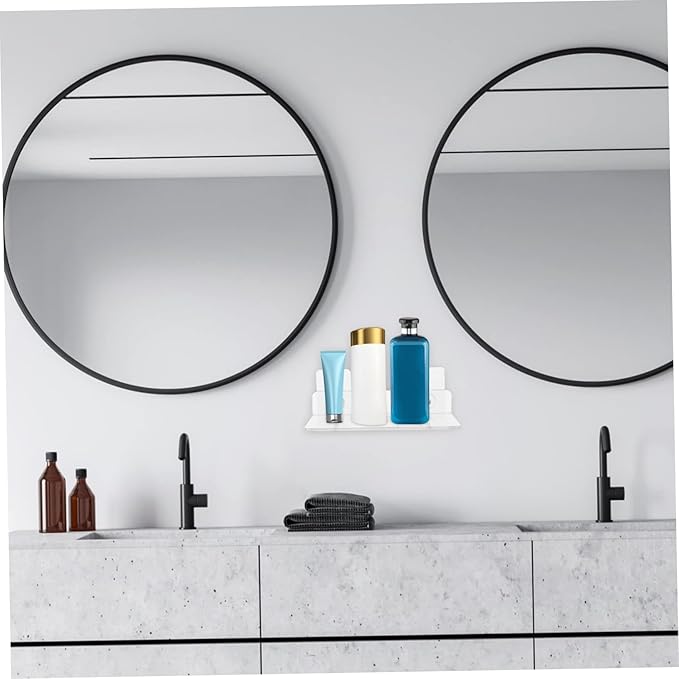 Hanging Holder Wall Storage Holder Wall-Mounted Rack Minimalist Modern Style 2 Pcs Bathroom Shelf