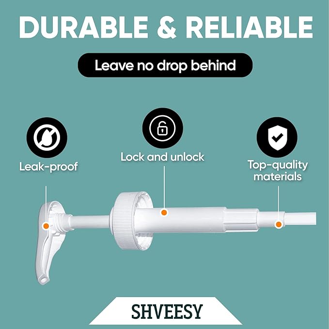 Gallon Pump Dispenser - for Plastic or Glass Bottles – Heavy-Duty Leak Proof for Commercial and Household Use - Plastic Pump for 1 Gallon Jug – Non-BPA Plastic (Pack of 4)
