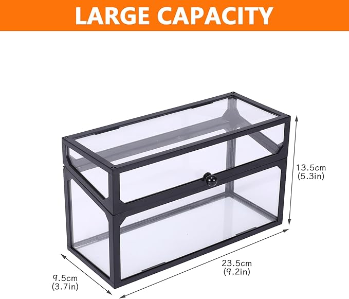 Cologne Organizer for Men, Glass Perfume Stand, Makeup Organizer Countertop, Large Capacity Dustproof Cologne Holder for Watch, Jewelry, Perfume Display Risers, A Gift for Men, Clear