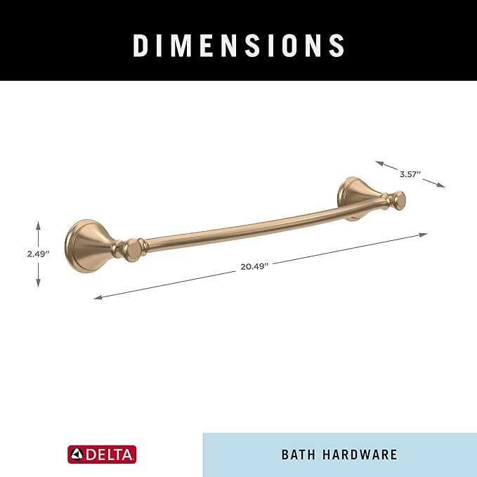 DELTA Cassidy 18 inch Towel Bar, Champagne Bronze, Bathroom Accessories, 79718-CZ