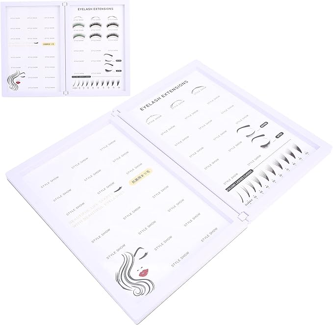 Yinhing Empty Eyelash Display Box,Lash Sample Display Box, Professional False Eyelashes Display Book Organizer Water Proof Makeup Eyelash Display Board