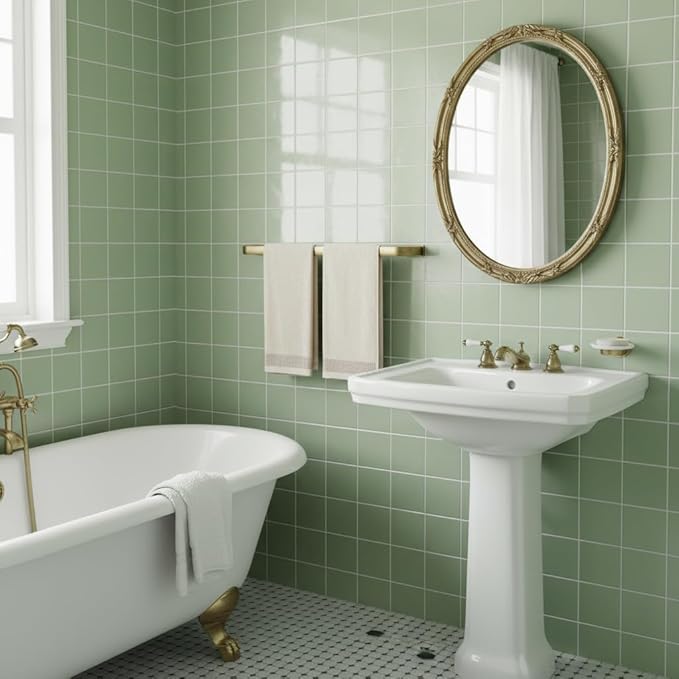 Flybath Double Towel Bar Rail Brass Antique Towel Holder Rack Wall Mounted, Brushed Brass