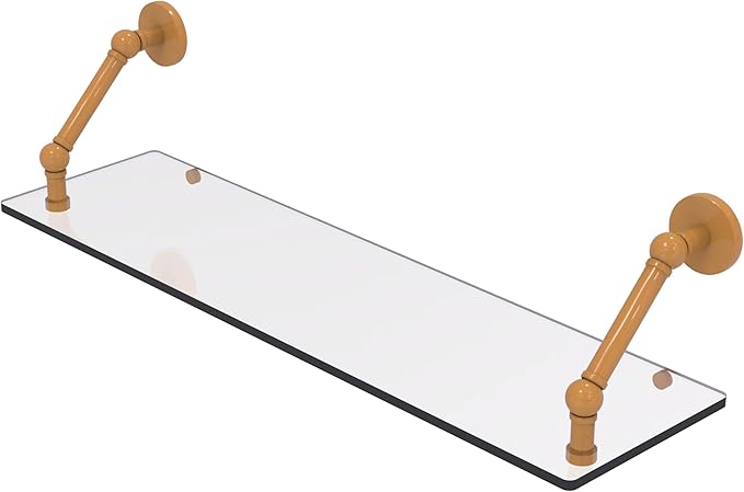 Allied Brass P1000-1-30-GLY Prestige Skyline Collection 30 Inch Floating Glass Shelf, Golden Yellow