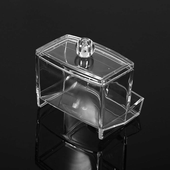 Haofy Clear Practical Cotton Swab Plastic Q-tip Makeup Storage Box Desktop Cosmetic Transparent Holder Case