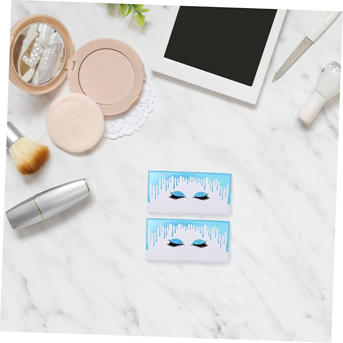 2pcs Elegant Eyelash Case with Delicate Pattern Portable Eyelash Box for Travel Daily Use for Organizing False Lashes