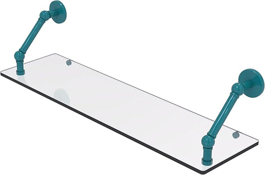 Allied Brass P1000-1-30-GLT Prestige Skyline Collection 30 Inch Floating Glass Shelf, Glokzin Teal