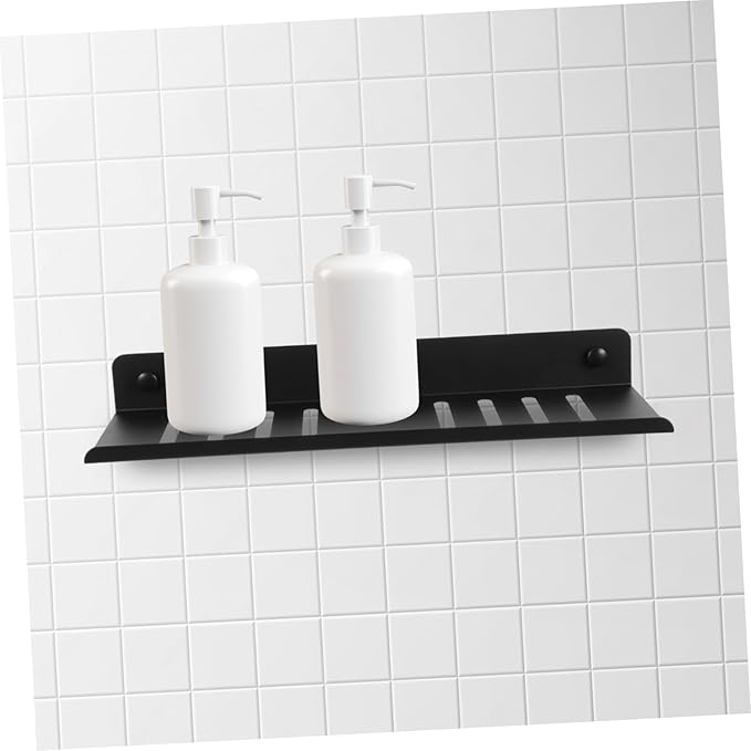 Alipis 12-Inch Floating Shelf Wall-Mounted Metal Rack Matte Finish Storage Shelf for Bathroom Kitchen Living Room Office Easy Installation Space-Saving Design