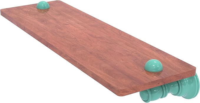 Allied Brass CL-1-16-IRW-SFG Carolina Collection 16 Inch Wood Shelf, Sea Foam Green