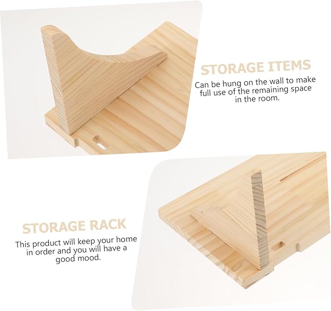 OUNONA Solid Wood Partitions Wall Hanger Bathroom Shelf Wall Mounted Storage Shelf for Sundries Easy Install