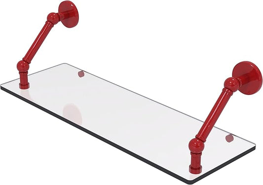 Allied Brass P1000-1-24-FER Prestige Skyline Collection 24 Inch Floating Glass Shelf, Fire Engine Red