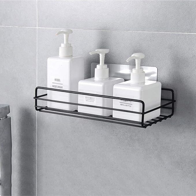 AGYH Bathroom Shelf Wall Hanging Bathroom Punch-Free Storage Rack Vanity Wall Storage Rack (Color : Black)