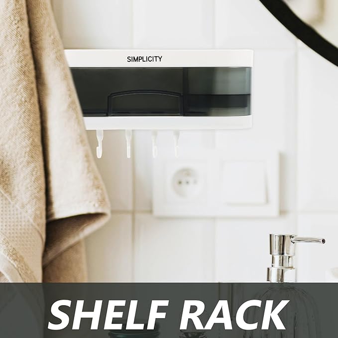 Wall-Mounted Storage Rack Bathroom Shelf Plastic Wall Shelves Multifunctional Kitchen Organizer Suitable for Bathroom and Kitchen Storage (Color Random) Random Color