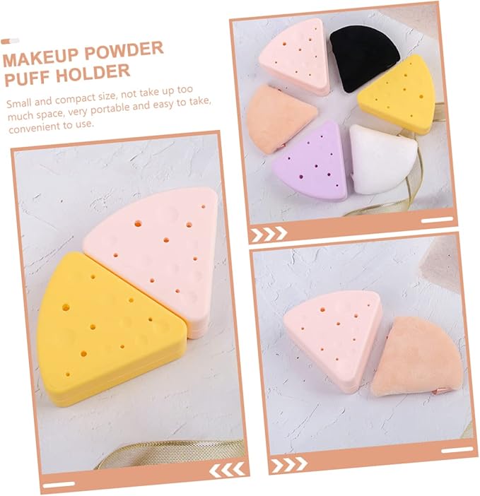 DOITOOL Triangular Makeup Sponge Holder Compact Cosmetic Sponge Storage Box for Quick Drying Easy Carrying Powder Puff Organizer