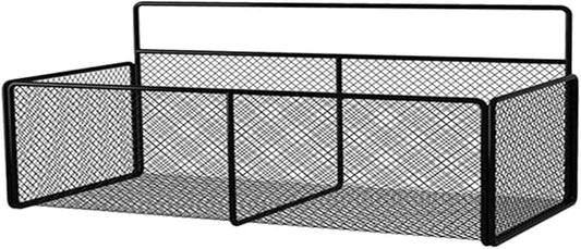 Luxshiny Large Black Wall-Mounted Storage Rack for Home 38CM Iron Cosmetic Organizer No Drill Hanging Shelf for Bathroom and Kitchen Supplies