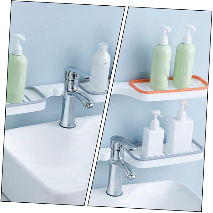 Alipis 2pcs Wall-Mounted Storage Rack Rotatable Bathroom Supplies Holder Toilet Holder Shelf Bathroom Accessories Over Toilet Organizer