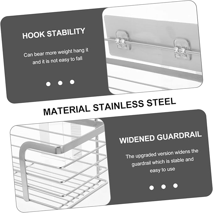 Zerodeko Stainless Steel Storage Rack Shower Shelf Towel Rack Bathroom Wall Decor Floating Shelves