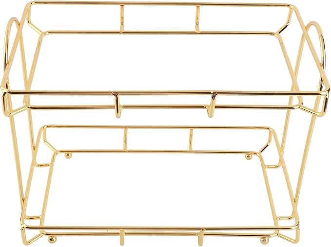 Gold Bathroom Shelf Elegant Gold & White 2 Tier Bathroom Storage Rack - Makeup Shelf with Humanized Design - Anti-Slip Counter Organizer - Sturdy Iron Construction for (Large Size)