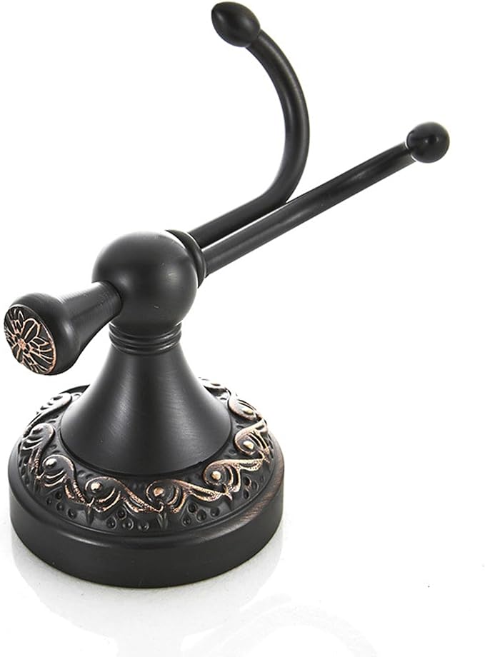 Antique Bronze Brass Bath Towel Hooks, Wall Mounted Bathroom Hardware Accessories,Pattern Carving Design