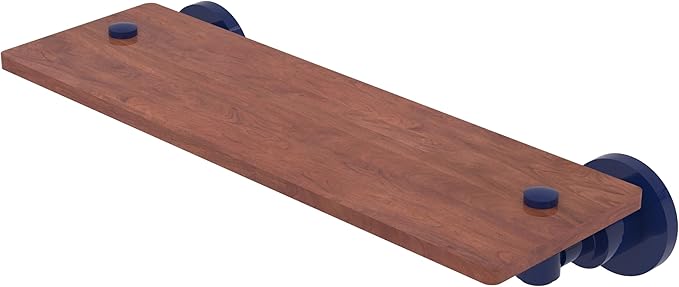 Allied Brass WS-1-16-IRW-MBL Washington Square Collection 16 Inch Solid IPE Ironwood Shelf, Mediterranean Blue