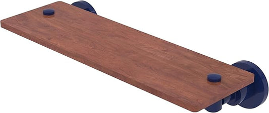 Allied Brass WS-1-16-IRW-MBL Washington Square Collection 16 Inch Solid IPE Ironwood Shelf, Mediterranean Blue
