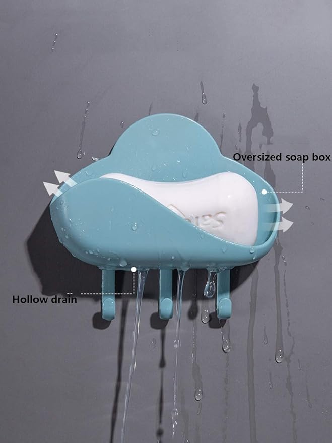 WFF 4 Piece Bathroom Soap Shelf, Bathroom Amenities, Drain Toilet Multifunctional Soap Shelf, with Suction Cup, Wall Hanger, (Color : C)