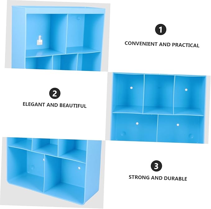ORFOFE 1pc Wall-Mounted Storage Rack Adhesive Compartments Shelf for Bathroom Kitchen Living Room Material Nail Design for Cosmetics and Essentials