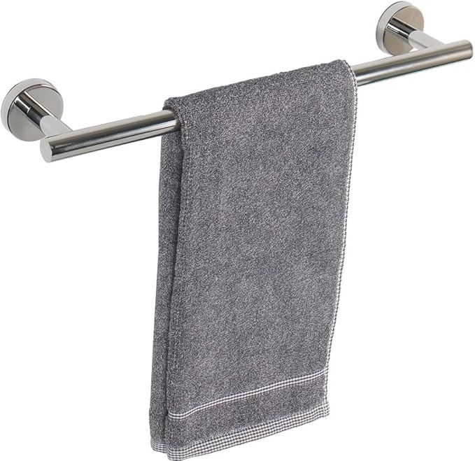 TocTen Bath Towel Bar - Thicken SUS304 Stainless Steel Bathroom Towel Holder, Towel Rod for Bathroom Heavy Duty Wall Mounted Towel Rack Hanger (18IN, Polished Chrome)