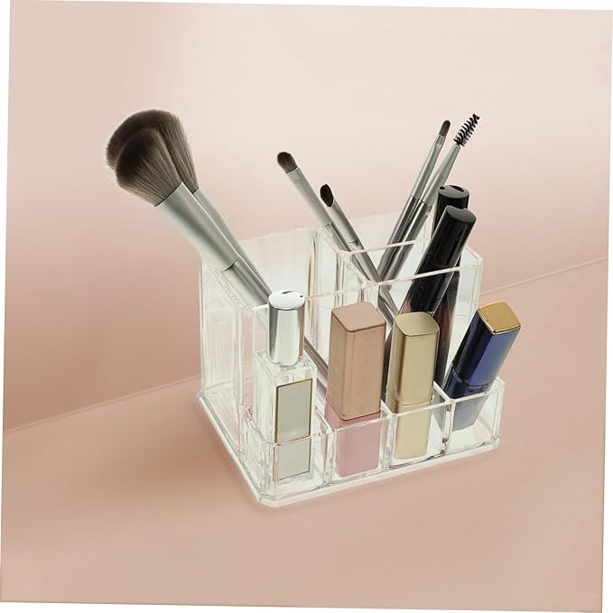 1pc Cosmetic Storage Box Vanity Brush Holder Plastic Storage Shelf Makeup Cosmetic Organizer Acrylic Cosmetic Organizer Acrylic Brush Holder Cosmetic Rack Desktop Student