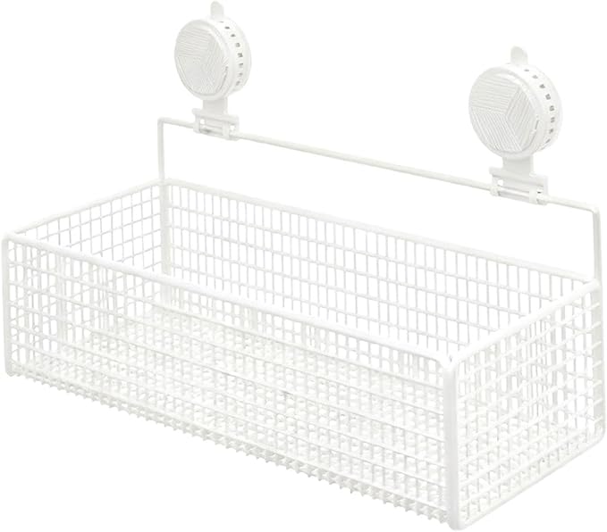 Bathroom Shelf with Suction Cup, Shampoo Holder, Bathroom Organizer, White L