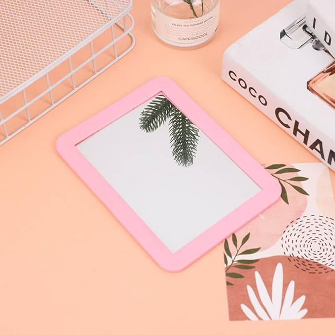 Gifts for Back to School Season,Magnetic Locker Mirror - 5" x 7" Pink Magnet Mirror for School, Bathroom, Workshop, Office,Small Mirrors for School Locker