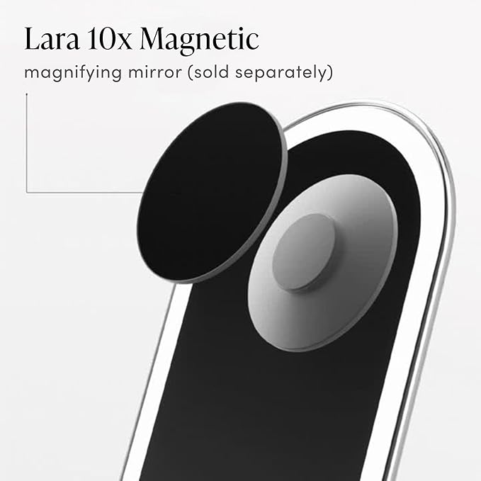 Fancii Vera LED Lighted Vanity Makeup Mirror, Rechargeable - Cordless Illuminated Cosmetic Mirror with 3 Dimmable Light Settings, Dual Magnification (Chrome)