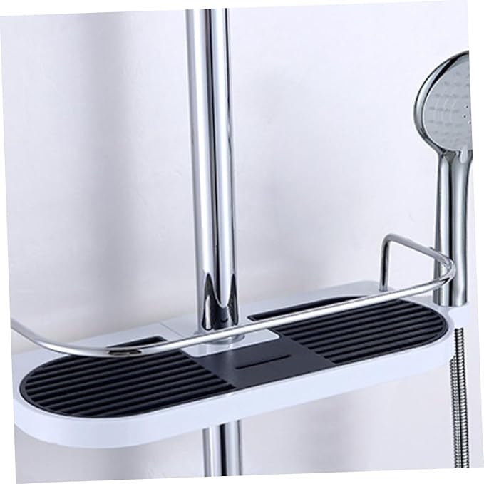 Ciieeo Adjustable Bathroom Shelf Removable Soap Storage Rack with Hollow Design Stainless Steel Easy Installation for Shampoo and Items No Punching Required