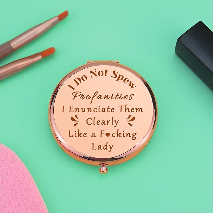 Funny Gifts for Women Compact Makeup Mirror for Daughter Friends Sister Funny Friendship Gifts for Women Thank You Gift Pocket Makeup Mirror for Coworkers Wife Niece Graduation Birthday Gift