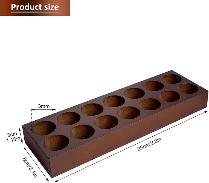 Essential Oil Storage Box Wooden Essential Oils Display Organizer 14 Slots Stand Holder for 5 to 15 ml Bottles Nail Polish Collection