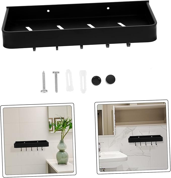 Bathroom Shelf Wall Mounted Storage Rack Hotel Kitchen Home Supply Smooth Edges