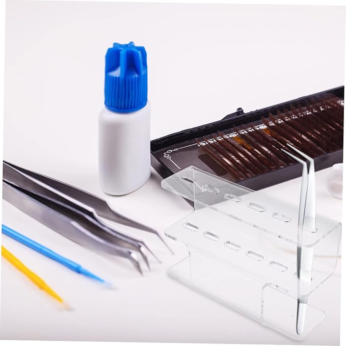 FOMIYES 1Pc Acrylic Tweezers Display Stand Rack for Eyelash Extensions Holder for Organized Storage and Easy to Clean Tweezers Rack for Professional Home Use