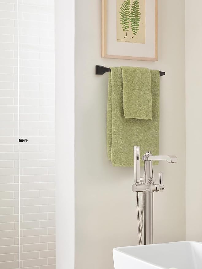 Amerock BH36023ORB | Oil Rubbed Bronze Towel Bar | 18 in (457 mm) Towel Rack | Mulholland | Bathroom Towel Holder | Bathroom Hardware | Bath Accessories