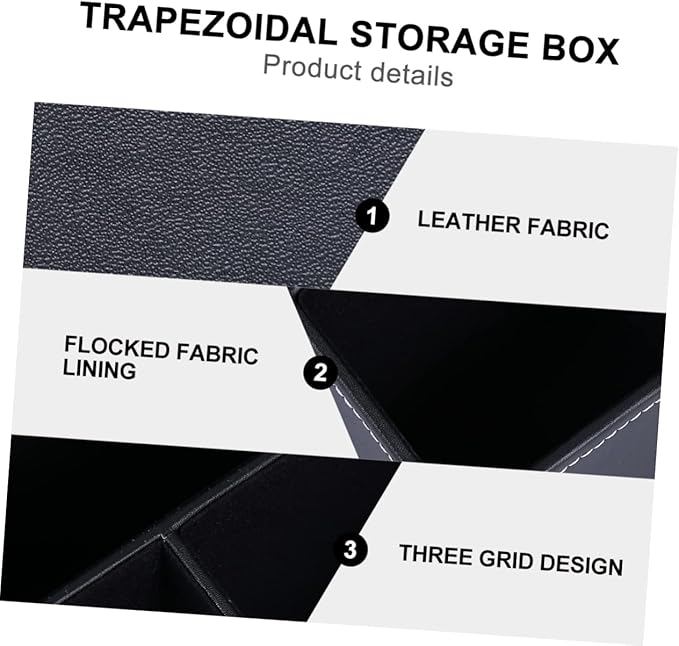 Uonlytech 1pc Creative Trapezoidal Storage Box for Desktop Practical Organizer for Remote Controls Mobile Phones and Office Supplies for Living Bedroom and Dressing Table
