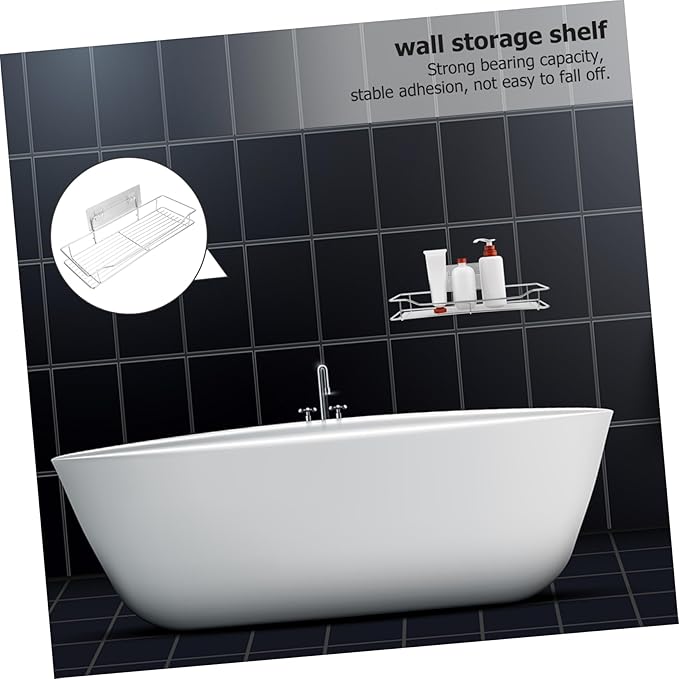 Healifty 1Set Nail Wall Mounted Kitchen Storage Rack Rustproof Stainless Steel Shelf for Toiletries and Kitchen Essentials Space Saving Design for Home Bathroom and Office Use