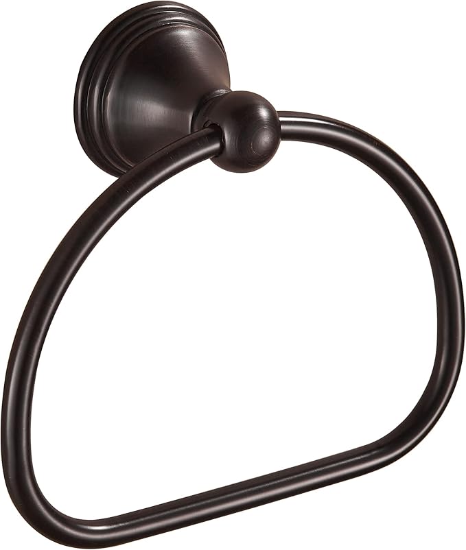 WOLIBEER Bronze Towel Ring,Bathroom Hand Towel Holder Oil Rubber, Round Hand Towel Rack Hanger Wall Mounted Farmhouse Bath Accessories